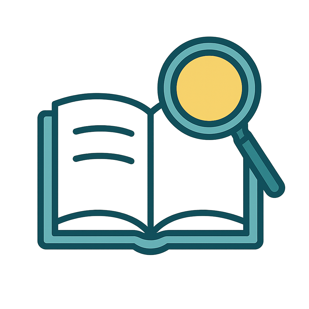 Glossario immobiliare: libro aperto con lente d’ingrandimento